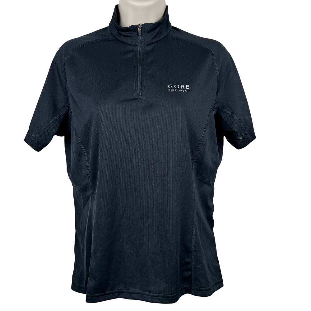 Gore Bike Wear Shirt Womens Large Black Cycling Jersey Half Zip Rear Pockets